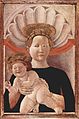 “แม่พระและพระกุมาร” คริสต์ศตวรรษที่ 15 ประมาณปี ค.ศ. 1445 เพาโล อูเชลโล (Paolo Uccello) จิตรกรรมฝาผนัง)