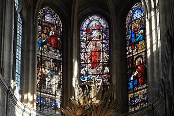 Gloire et vitrail du Chœur de l'église Saint-Merri (Paris 4ème)
