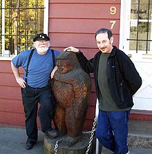 Reubens with the curator of the Bigfoot Discovery Museum in the Santa Cruz Mountains in March 2006