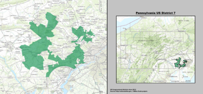 The 7th congressional district's boundaries from January 3, 2013 to January 2019 Pennsylvania US Congressional District 7 (since 2013).tif