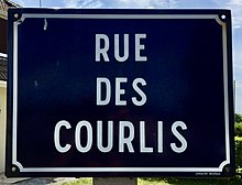 Foto af et gade skilt taget i byen Étaples - Rue des Courlis.jpg