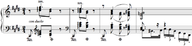 In the second movement, the piano plays a variation of the main melody.