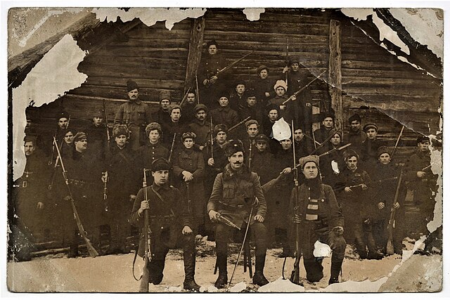 Lithuanian partisan riflemen, led by Petras Šiaudinis, who fought against the Polish military in Lithuania, 1920
