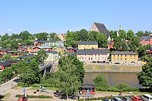 The medieval old town of Porvoo on the Porvoonjoki river, Finland Porvoon tuomiokirkko Nasinmaelta.JPG