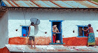 Preparing house for Dashain festival.jpg