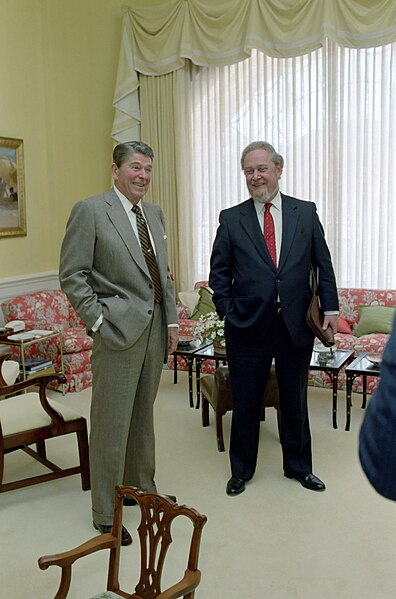 Bork (right) with President Ronald Reagan, 1987