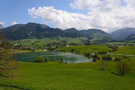 Lake Putterersee near Aigen im Ennstal, Styria, Austria