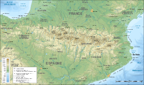 Localisation de la Montagne d'Alaric dans les Pyrénées