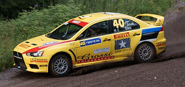 Ott Tänak driving one of the Pirelli Star Driver cars on the 2010 Rally Finland.