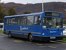 A Rapsons Wright Handybus in Fort William in 2006 Rapsons bus 196 (J610 KCU) 1991 Dennis Dart (step entrance) Wrightbus Handybus, Fort William bus station, 24 October 2006.jpg