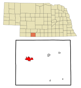 Red Willow County Nebraska Incorporated and Unincorporated areas McCook Highlighted.svg