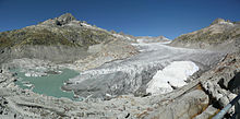 Blick auf den Rhonegletscher im Jahr 2012