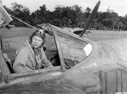Major Richard Bong in his P-38