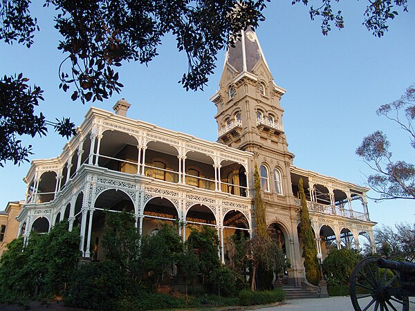 The front of the Rupertswood mansion, located in the Rupertswood Estate, Sunbury