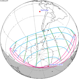 Solar eclipse of January 7, 2084 Future partial solar eclipse