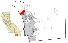 San Diego County California Incorporated and Unincorporated areas Oceanside Highlighted.svg