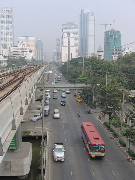 Aerial view of Sathon Tai Road in 2006