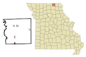 Schuyler County Missouri Incorporated and Unincorporated areas Greentop Highlighted.svg