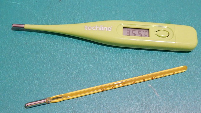 New digital thermometer and old mercury thermometer