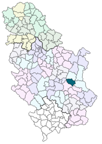 Location of the municipality in Serbia