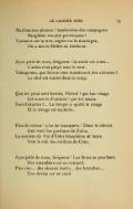 Maillanaises pleurez ! tambourins des campagnes      Sanglotez vos airs provençaux ! Tartanes sur la mer, aigles sur la montagne,      On a mis le Maître au tombeau. Ayez pitié de nous, Seigneur ! la route est noire…      L’arbre s’est ployé sous le vent. Vainqueurs, que ferons-nous maintenant des victoires ?      Le chef est tombé dans le camp. Que tes yeux sont fermés, Mistral ! que ton visage      Est couvert d’ombres ! que tes mains Sont distantes !… La barque a quitté le rivage      Et le rivage est orphelin. Plus de retour ! plus de transports ! Dans le silence      S’en vont les gardians de Folco. La sorcière du Val d’Enfer blasphème et lance      Vers le ciel des cailloux de Crau. Ayez pitié de nous, Seigneur ! Les fleurs se penchent.      Des amandiers sur un cercueil. Plus rien… des oiseaux morts… des branches…      Une devise sur un seuil.