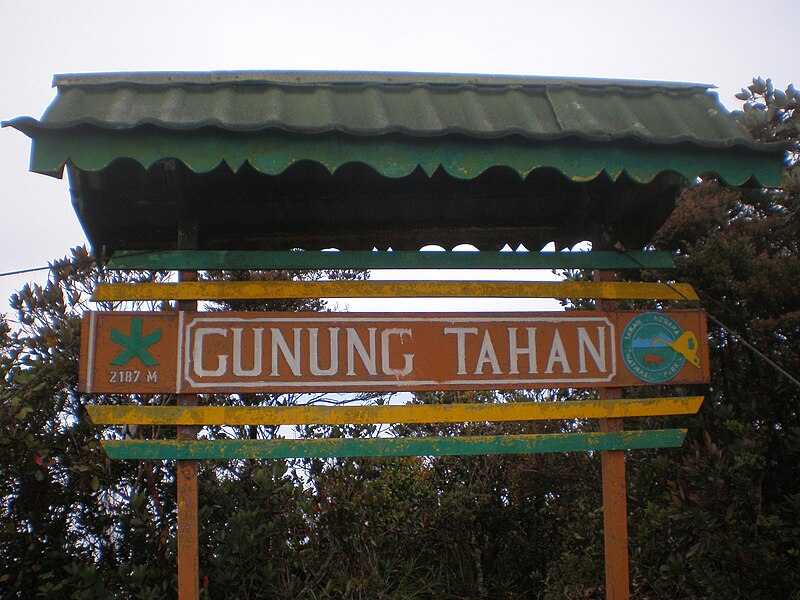 File:Signboard at the Peak of Gunung Tahan.jpg