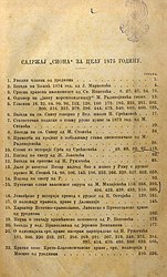 Садржај другог годишта Сиона, 1875.