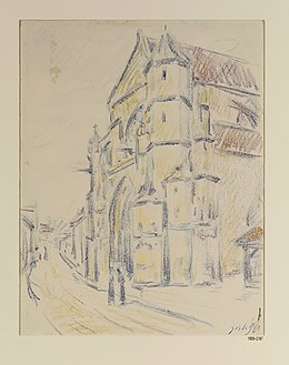 Sisley The Church of Moret-sur-Loing, pastel.jpg