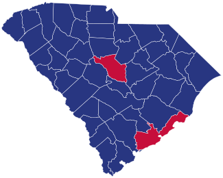 South Carolina presidenziale repubblicano Elezioni primarie Risultati per contea, 2016.svg