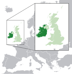 Lage von Südirland {{{1}}} (dunkelgrün) im Vereinigten Königreich (grün)