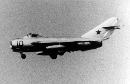 A MiG-17 of the type flown by the 911th for 15 years Soviet MiG-17 in flight with extended landing gear.jpg