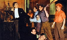 Bela Lugosi, Angelo Rossitto and the East Side Kids. Spooksrunwildlobbycard3Cropped.jpg