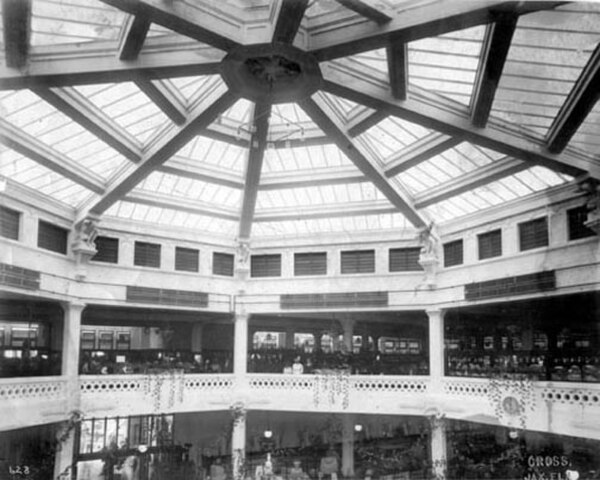 Octagonal, 75 ft glass dome ca. 1912