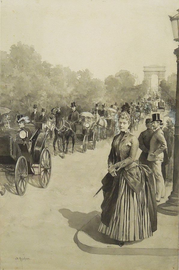Na paryskim bulwarze. Maria Chełmońska na Champs-Élysées