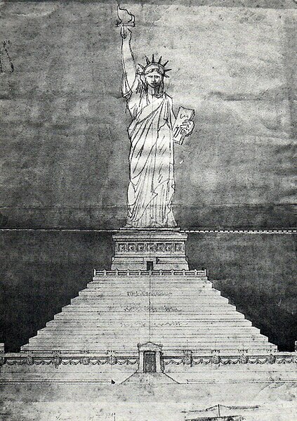 File:Statue of Liberty, Pedestal Project, Bartholdi, c. 1880.jpg