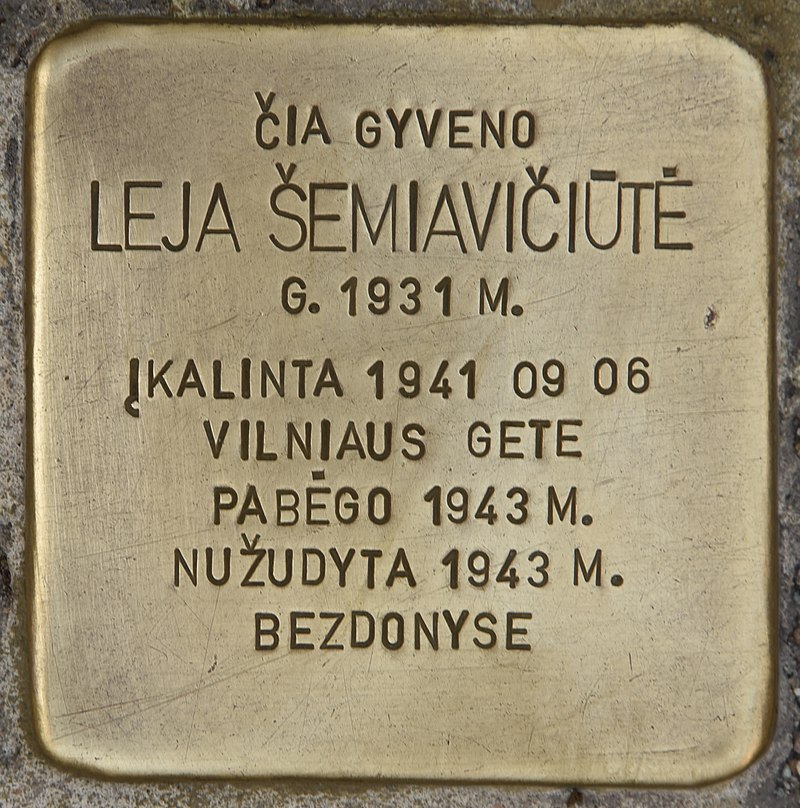 Stolperstein für Leja Semiaviciute (Vilnius).jpg