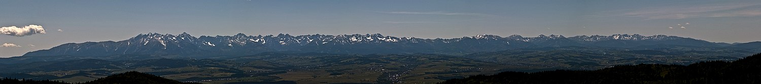 Panorama Tatr z polany Wolnica