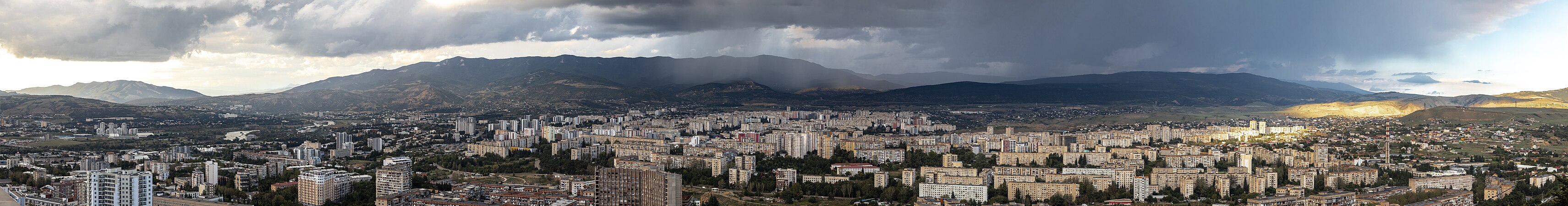 Panoramic view of northern Tbilisi seen from Chronicle of Georgia