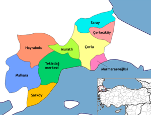Location ofテキルダー県の位置