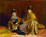 Théodore Chassériau - Kobieta i dziewczynka Konstantyna z gazelą - Google Art Project.jpg