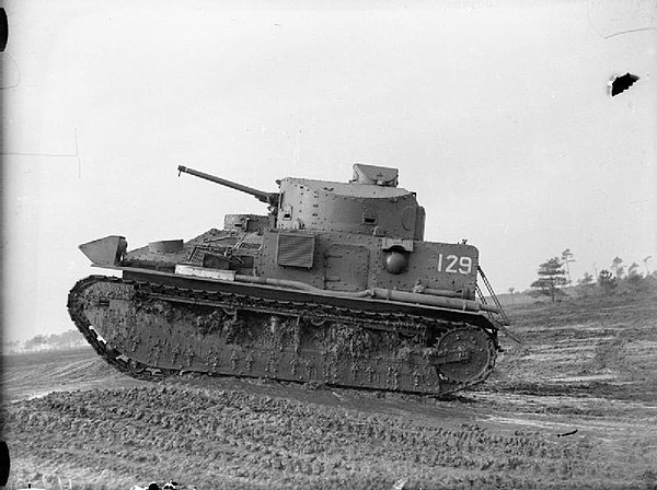 An example of the Vickers Medium Mark II, an obsolete tank by 1938, and what the Tank Brigade was initially equipped with