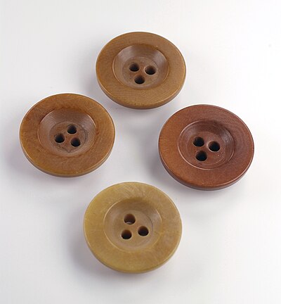 Modern buttons made from vegetable ivory
