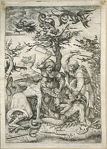 Three old women beating a Devil on the ground.jpg