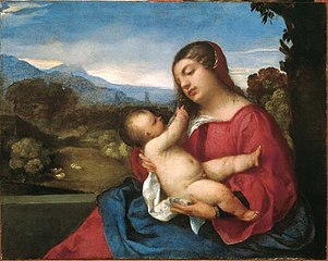 Madonna and Child in a landscape