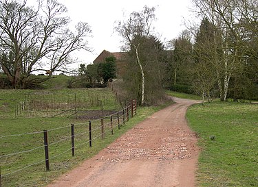 Track to Woodford Grange, building visible in distance Track to Woodford Grange, Trysull, Staffordshire - geograph.org.uk - 363167.jpg