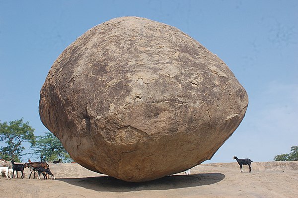 Krishna's Butterball in Mahabalipuram, India