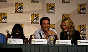 Thumbnail for File:True Blood's Rutina Wesley, Stephen Moyer, and Anna Paquin.jpg