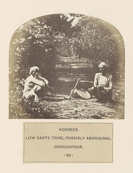 British-era photo of two members of the Koeri community. Koeris are a sub-group of the Kushwaha community.