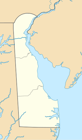 Mapa que muestra la ubicación del parque estatal Delaware Seashore