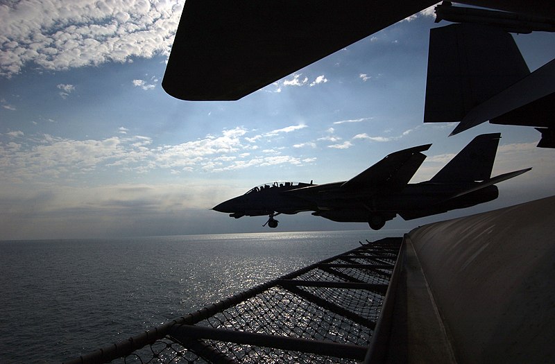 File:US Navy 060103-N-7241L-005 An F-14D Tomcat launches off the bow of the Nimitz-class aircraft carrier USS Theodore Roosevelt (CVN 71).jpg